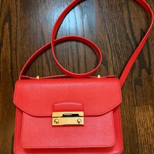 Furla Julia Red Leather Crossbody Bag